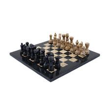 Load image into Gallery viewer, Marble 25cm Chess Set Black &amp; Coral (with box)
