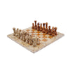 Marble 25cm Chess Set Coral & Red (with box)