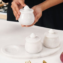 Load image into Gallery viewer, Marble Salt Cellar set of 3 with Tray
