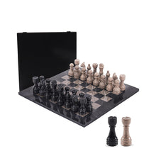 Load image into Gallery viewer, Marble 38cm Chess Set - Black and Oceanic
