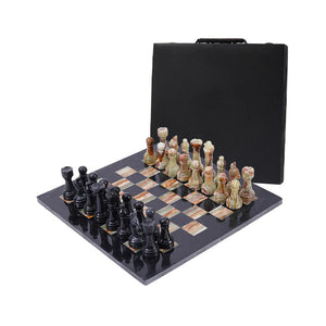 Marble 38cm Chess Set - Black & Green