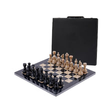 Load image into Gallery viewer, Classic Marble 30cm Chess Set - Black &amp; Coral
