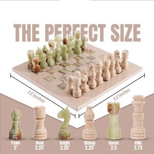 Marble 30cm Chess Set - Verona & Green