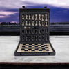 Marble 30cm Chess Set Oceanic & Black (with box)