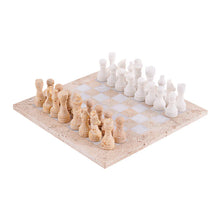 Load image into Gallery viewer, 30cm Chess Set - Travertine and White
