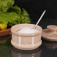 Load image into Gallery viewer, Marble Salt Cellar With Lid &amp; Spoon
