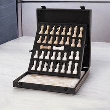 Load image into Gallery viewer, 38cm Chess Set (with box) White &amp; Travertine
