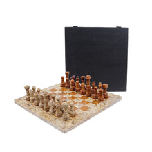 Load image into Gallery viewer, Marble 25cm Chess Set Coral &amp; Red (with box)
