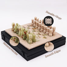 Load image into Gallery viewer, Marble 30cm Chess Set - Verona &amp; Green
