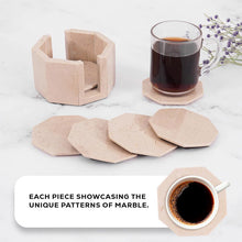 Load image into Gallery viewer, Marble Star Coasters Set Includes Elegant Holder
