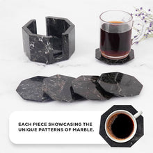 Load image into Gallery viewer, Marble Star Coasters Set Includes Elegant Holder
