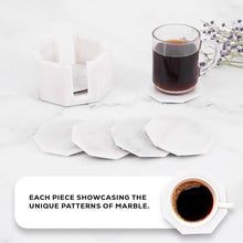 Load image into Gallery viewer, Marble Star Coasters Set Includes Elegant Holder
