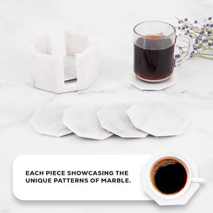 Marble Star Coasters Set Includes Elegant Holder