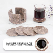 Load image into Gallery viewer, Marble Star Coasters Set Includes Elegant Holder
