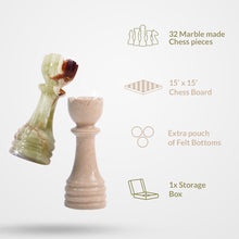 Load image into Gallery viewer, Marble 38cm Chess Set - Verona and Green
