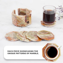 Load image into Gallery viewer, Marble Star Coasters Set Includes Elegant Holder
