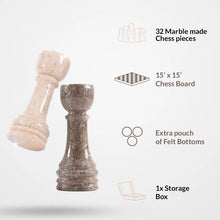 Load image into Gallery viewer, Marble 38cm Chess Set - Oceanic and Verona
