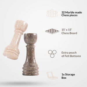 Marble 38cm Chess Set - Oceanic and Verona