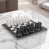 Classic Marble 30cm Chess Set - Black & White