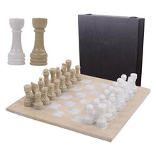 Load image into Gallery viewer, Marble 38cm Chess Set with Storage Box - Verona and White
