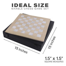 Load image into Gallery viewer, Marble 38cm Chess Set with Storage Box - Verona and White
