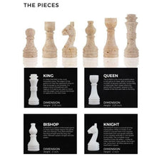 Load image into Gallery viewer, 30cm Chess Set White &amp; Travertine (with box)
