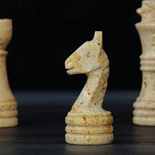 Load image into Gallery viewer, 30cm Chess Set White &amp; Travertine (with box)
