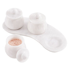 Load image into Gallery viewer, Marble Salt Cellar set of 3 with Tray
