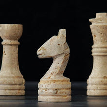 Load image into Gallery viewer, 38cm Chess Set (with box) White &amp; Travertine
