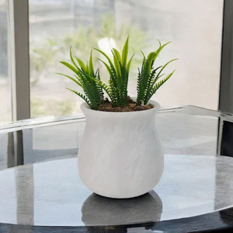 planter, indoor planter, marble planter