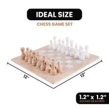 Load image into Gallery viewer, 30cm Chess Set - Travertine and White
