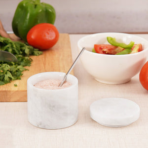 Marble Salt Cellar With Spoon