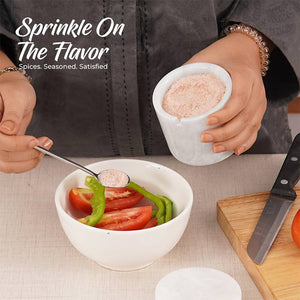 Marble Salt Cellar With Spoon