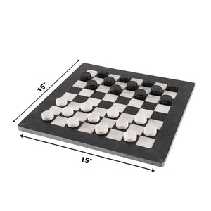 38cm Checkers Set - Black & White