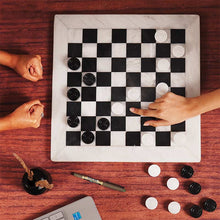 Load image into Gallery viewer, 38cm Checkers Set - White &amp; Black
