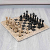 Marble 38cm Chess Set - Coral & Black