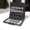 Marble 38cm Chess Set with Storage Box - White & Black color