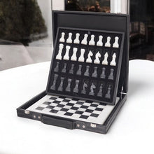 Load image into Gallery viewer, Marble 38cm Chess Set with Storage Box - White &amp; Black color
