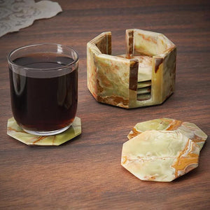 Marble Star Coasters Set Includes Elegant Holder