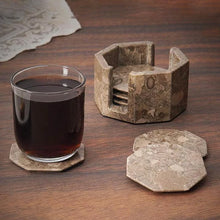 Load image into Gallery viewer, Marble Star Coasters Set Includes Elegant Holder
