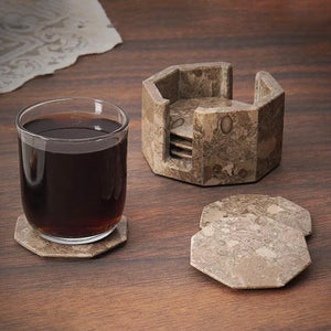 Marble Star Coasters Set Includes Elegant Holder