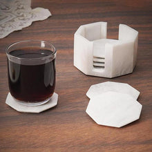 Load image into Gallery viewer, Marble Star Coasters Set Includes Elegant Holder
