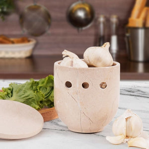 garlic holder, garlic container, garlic keeper, garlic jar