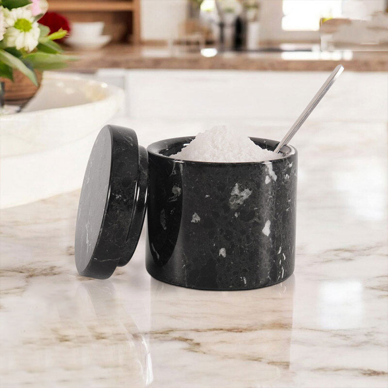 Marble Salt Cellar With Spoon