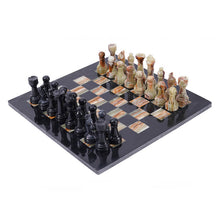 Load image into Gallery viewer, marble-38cm-chess-set-black-and-green
