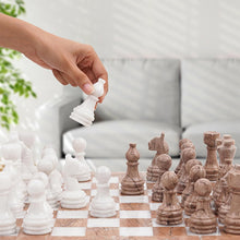 Load image into Gallery viewer, marble-38cm-chess-set-marinara-and-white
