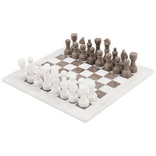 Load image into Gallery viewer, marble-38cm-chess-set-white-and-oceanic
