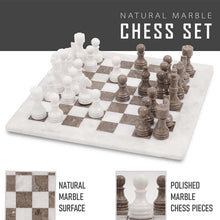 Load image into Gallery viewer, marble-38cm-chess-set-white-and-oceanic
