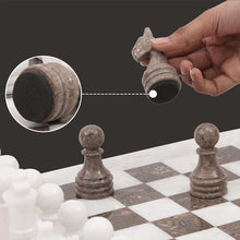 Load image into Gallery viewer, marble-38cm-chess-set-white-and-oceanic
