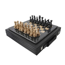 Load image into Gallery viewer, marble-38cm-chess-set-with-storage-box-black-coral
